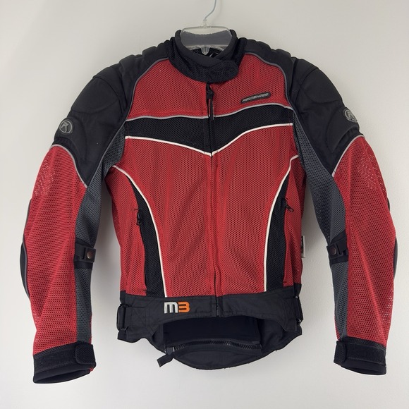 Fieldsheer Women's Motorcycle Jacket Red Black Mesh Armored XS - Picture 1 of 7